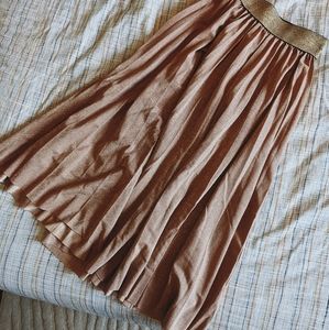 Gold midi skirt